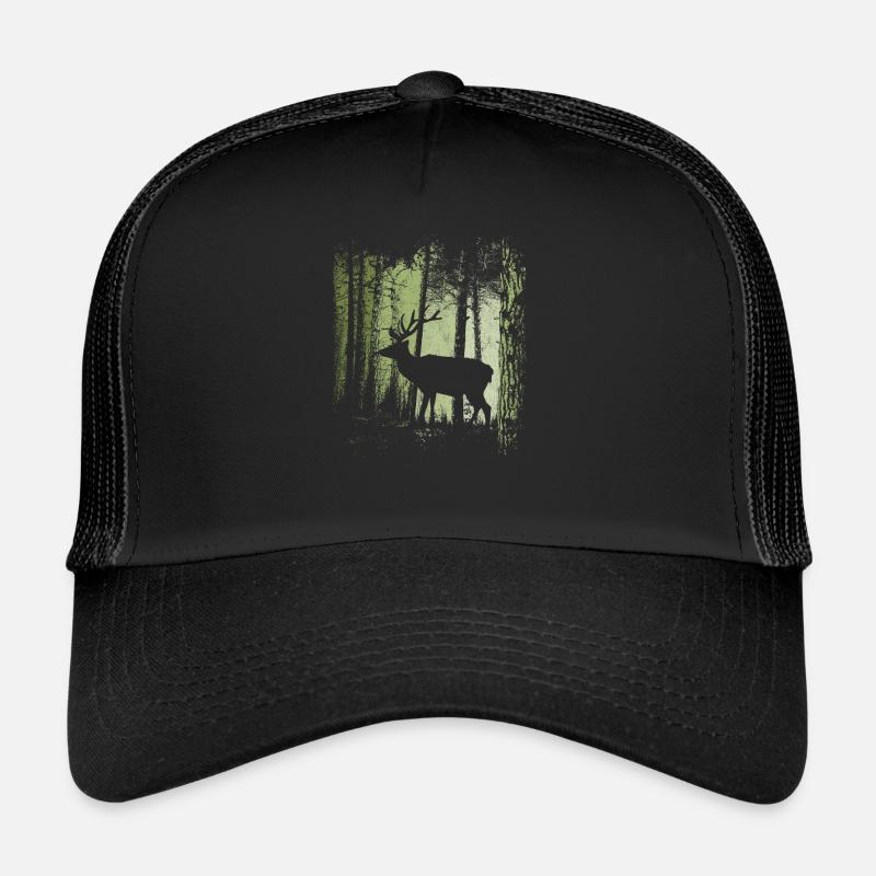 Dusk forest fallow deer stag silhouett Trucker Cap