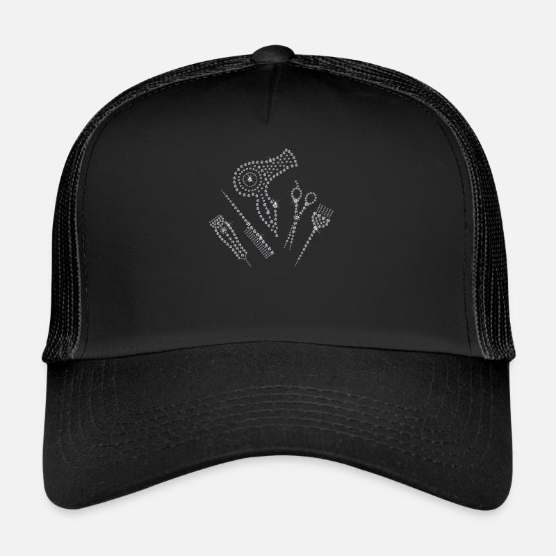 Coiffeur Coiffeur Tablier Strass Ciseaux Peigne Cheveux Casquette trucker 