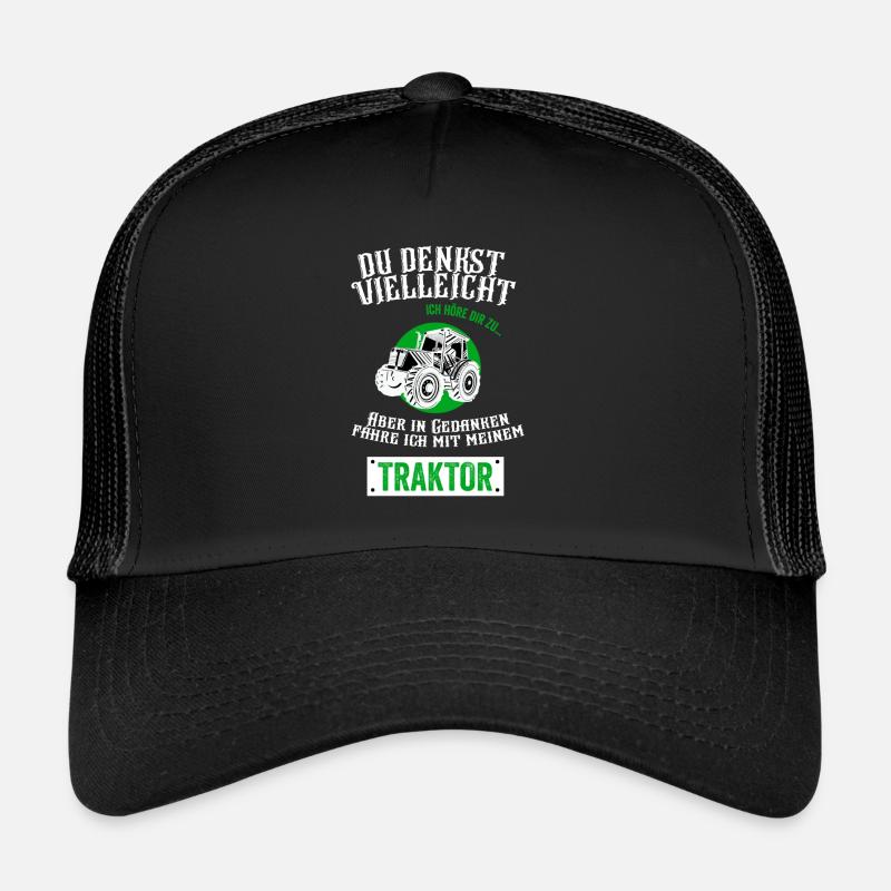 Traktor Fahren Traktor Shirt Kinder Junge Geschenk - Trucker Cap - Schwarz/Schwarz