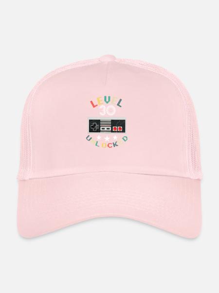 Level 30 Unlocked 30th Birthday Gift Retro Gamer - Trucker Cap - pale pink - Front