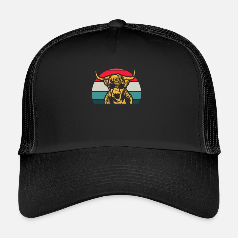 Scottish Highland Cattle - Trucker Cap - black/black