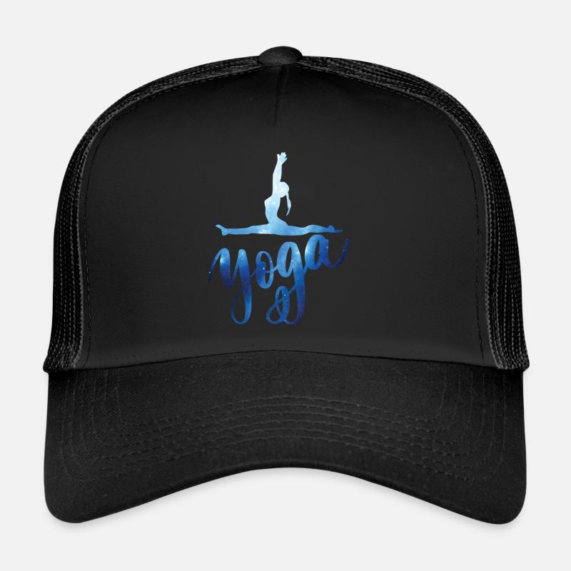 Yoga Mädchen Spagat Geschenkidee - Trucker Cap - Schwarz/Schwarz