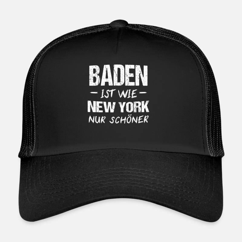 Baden Badener Baden-Württemberg Geschenk - Trucker Cap - Schwarz/Schwarz