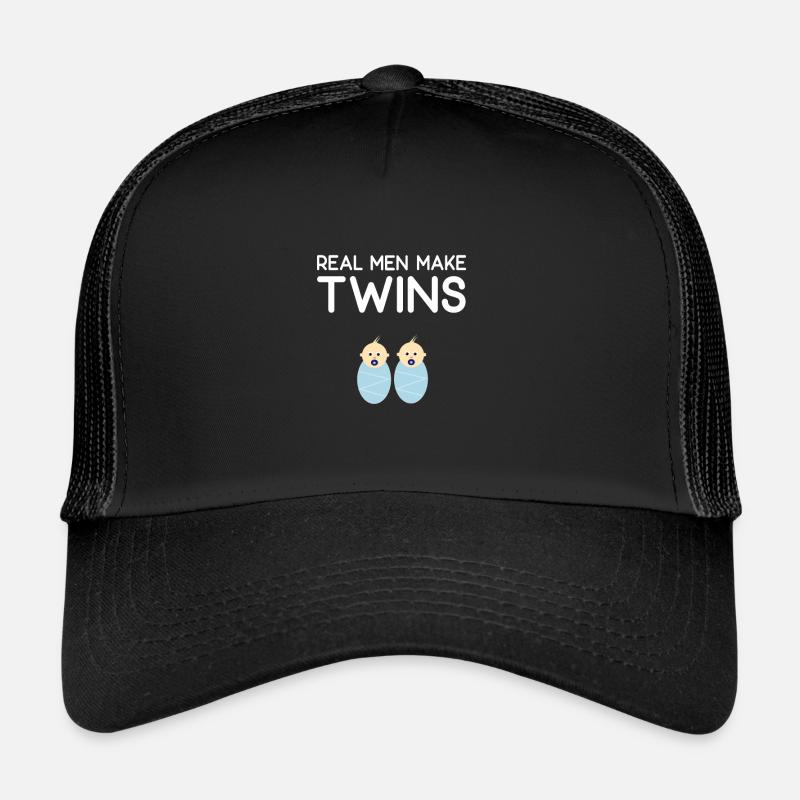 Real Men Make Twins Baby Schwangerschaft - Trucker Cap - Schwarz/Schwarz