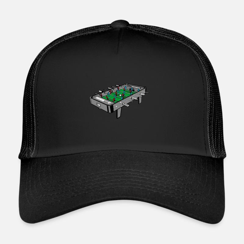 Kickertisch Tischkicker Illustration - Trucker Cap - Schwarz/Schwarz