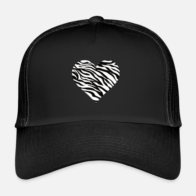 Zebra Herz Zebraherz - Trucker Cap - Schwarz/Schwarz