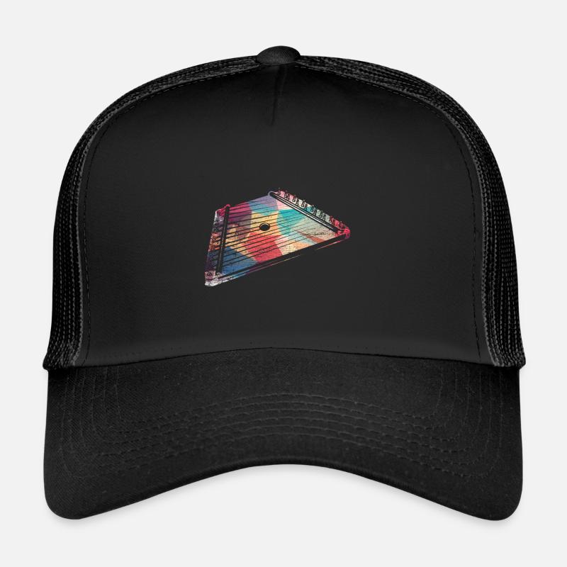 Kastenzither Hackbrett - Trucker Cap - Schwarz/Schwarz