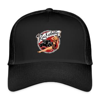 Rockabilly Vintage Retro PinUp Hot Rod - Trucker Cap - black/black - Front