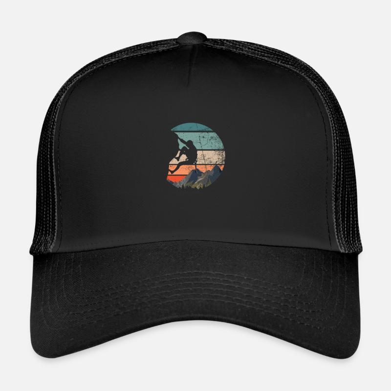 Vintage Boulderer Boulder Geschenk - Trucker Cap - Schwarz/Schwarz