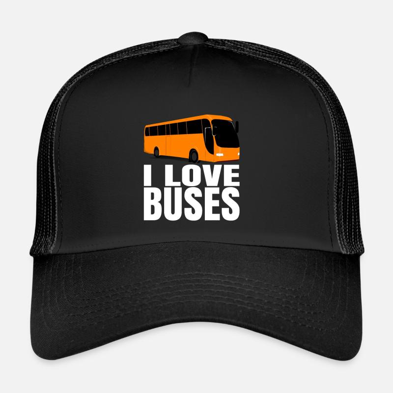 Bus bus driver coach birthday gift mens - Trucker Cap - black/black