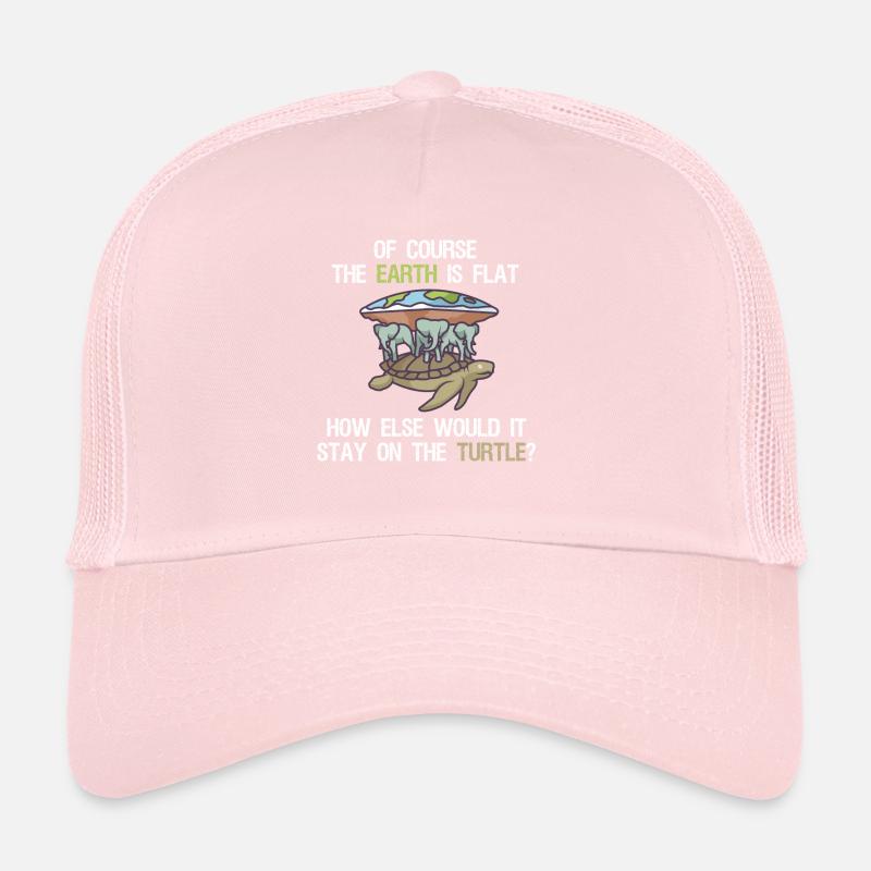 Flat Earth Flache Erde Theorie Globus Turtle Trucker Cap