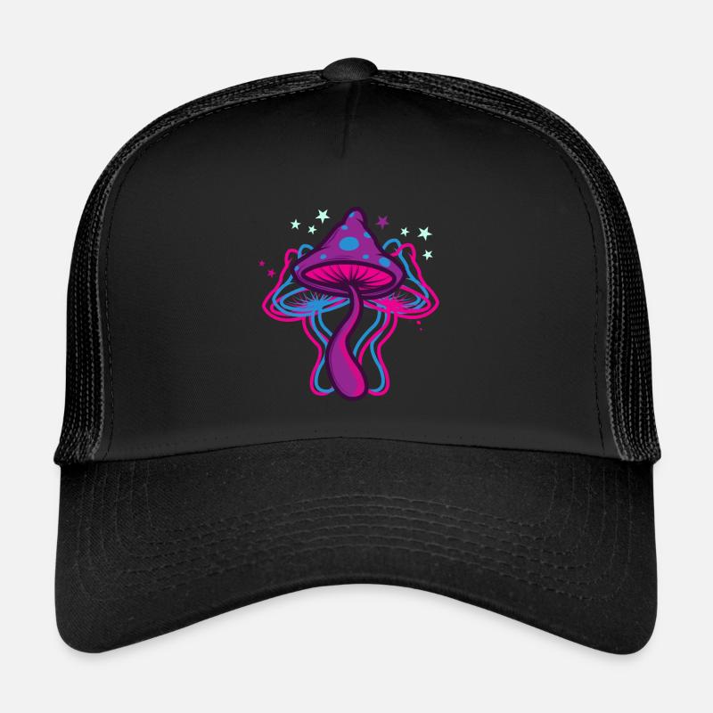 Psychedelic Mushrooms - Trucker Cap - black/black