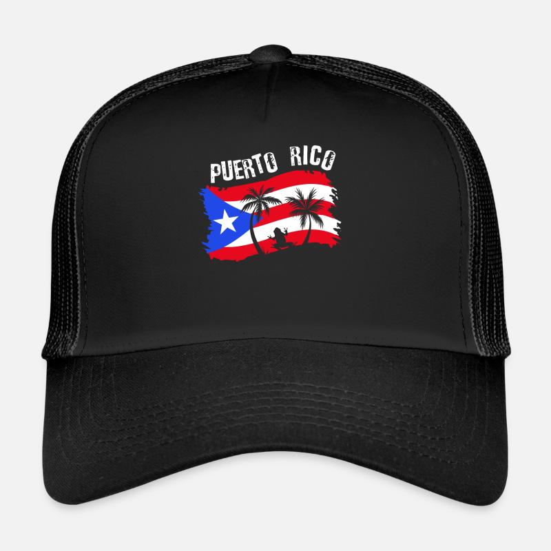 Distressed Style Puerto Rico Frog Gift design Trucker Cap