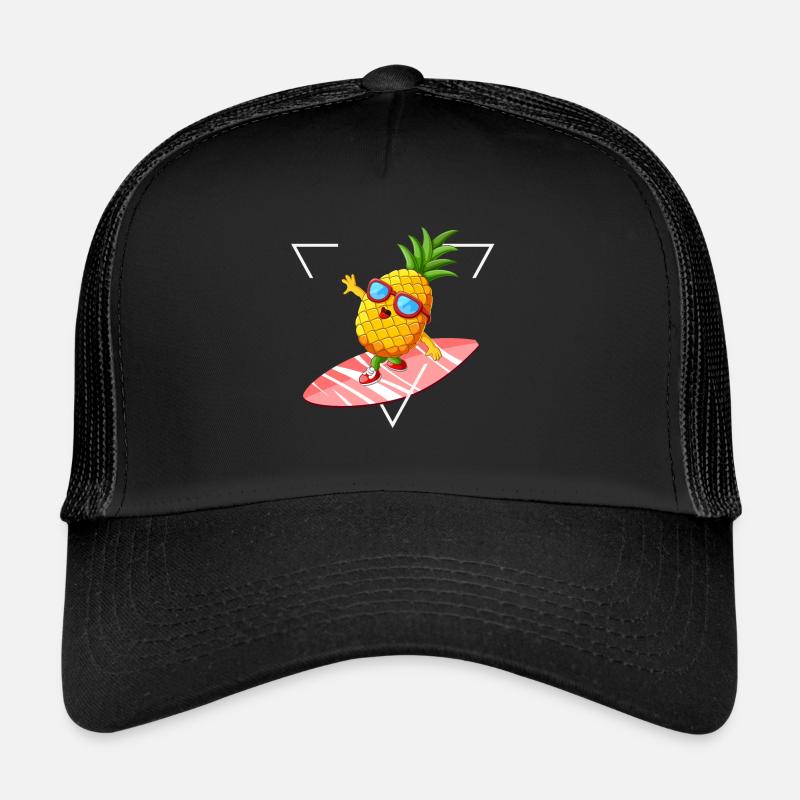 Vacances d'été heureux sentiment soleil de planche de surf ananas Casquette trucker 