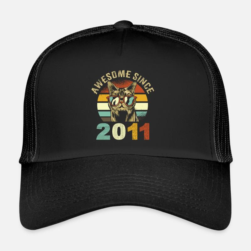 Awesome Since 2011 - Trucker Cap - Schwarz/Schwarz