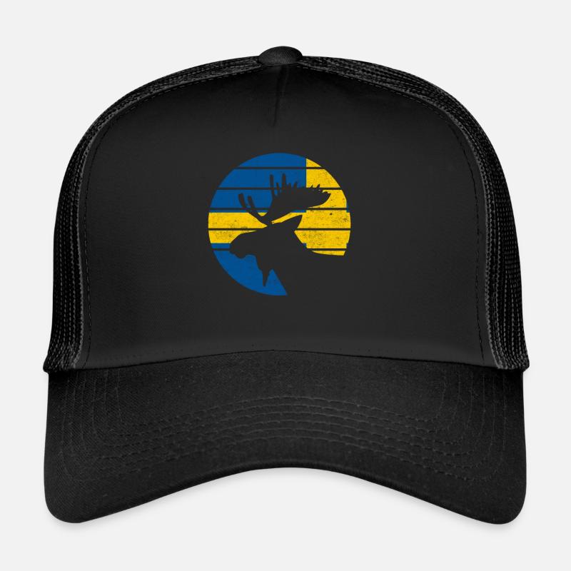 Elch Suède drapeau,Cadeau De Scandinavie vintage Casquette trucker 