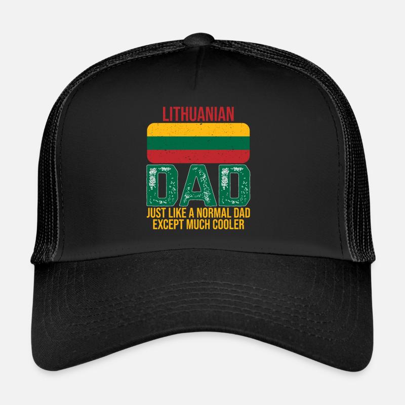 Lithuanian father Lithuania flag for Father's Day - Trucker Cap - black/black