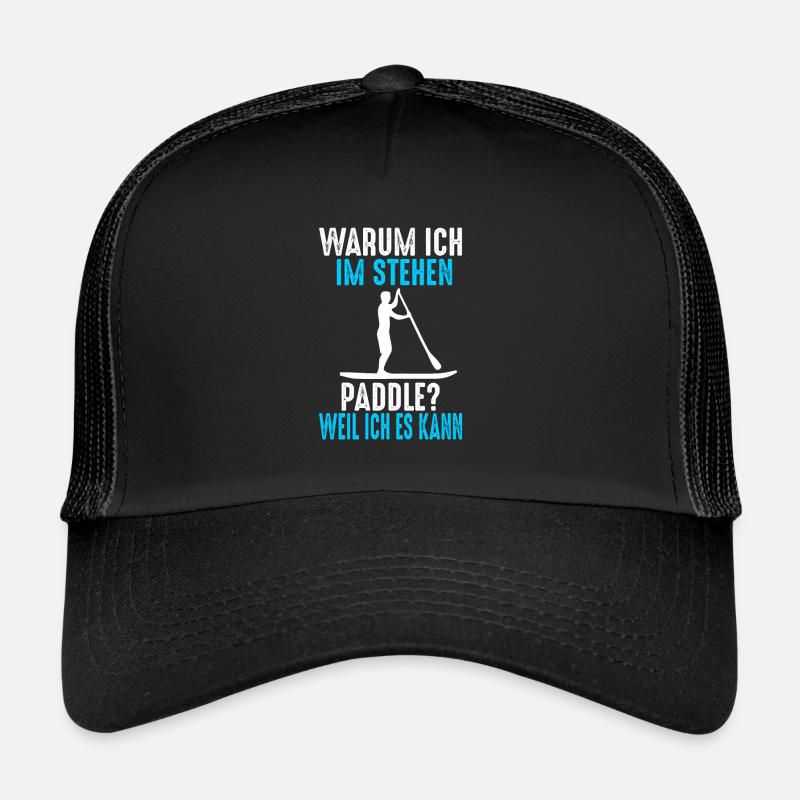 Stand Up Paddling SUP Paddeln Sommer Strand - Trucker Cap - Schwarz/Schwarz