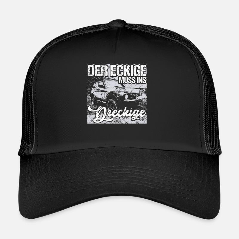 Der Eckige muss ins Dreckige Offroad Lada Niva 4x4 - Trucker Cap - Schwarz/Schwarz