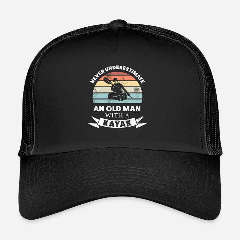 Alter Mann mit Kajak | Kajak Geschenk Männer Trucker Cap