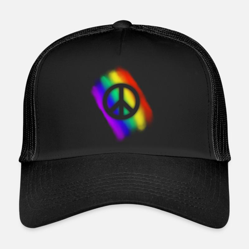 Regenbogen Peace Trucker Cap