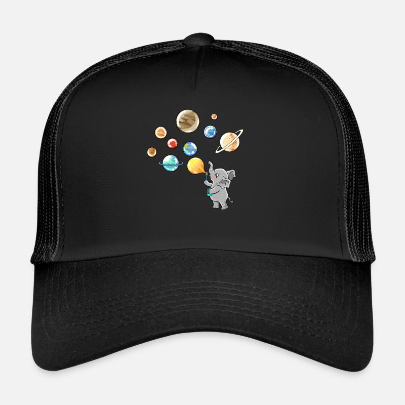 Solar System Planet Elephant Balloons Trucker Cap