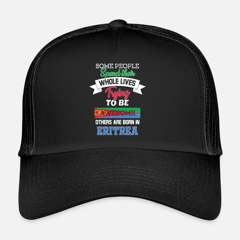 Né en Érythrée - Casquette trucker  - noir/noir