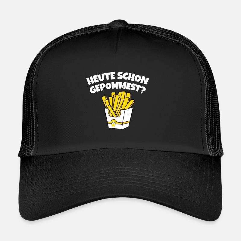 POMMES GESCHENK LUSTIGER SPRUCH POMMES FRITES - Trucker Cap - Schwarz/Schwarz