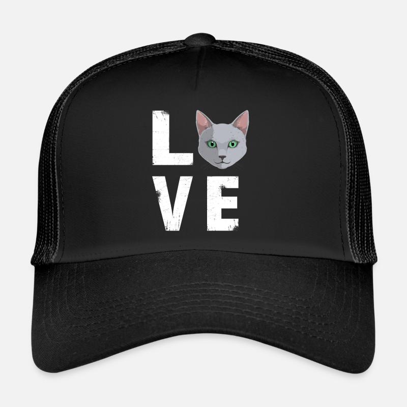 Amour russe chat bleu amant Kitty - Casquette trucker - noir/noir