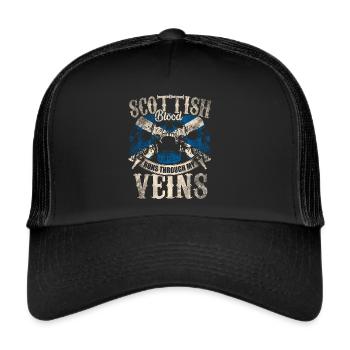 Le sang écossais coule dans mes veines - Casquette trucker  - noir/noir - Devant