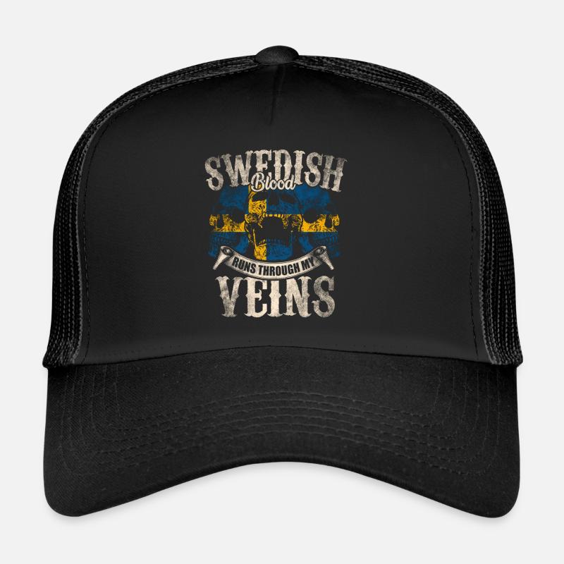 Schweden - Trucker Cap - Schwarz/Schwarz