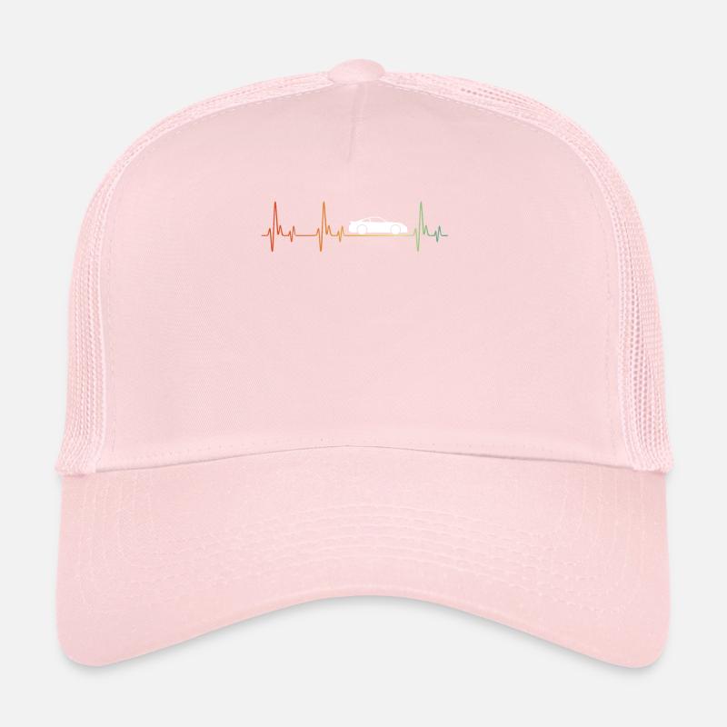 Distressed Automobile Heartbeat Trucker Cap