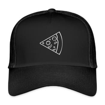 Partnerlook Couple Partner Paar Pärchen Pizza - Trucker Cap - Schwarz/Schwarz - Vorne