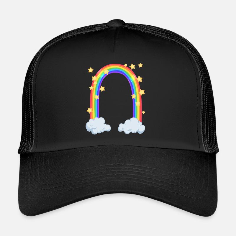 arc en ciel - Casquette trucker  - noir/noir
