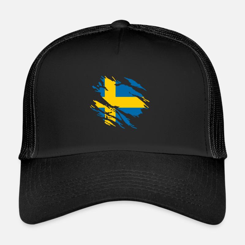 Sweden flag - Trucker Cap - black/black