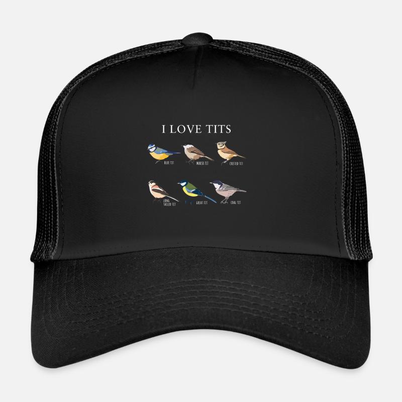 Drôle "J'aime les seins" Cadeau d'observation des oiseaux Casquette trucker 