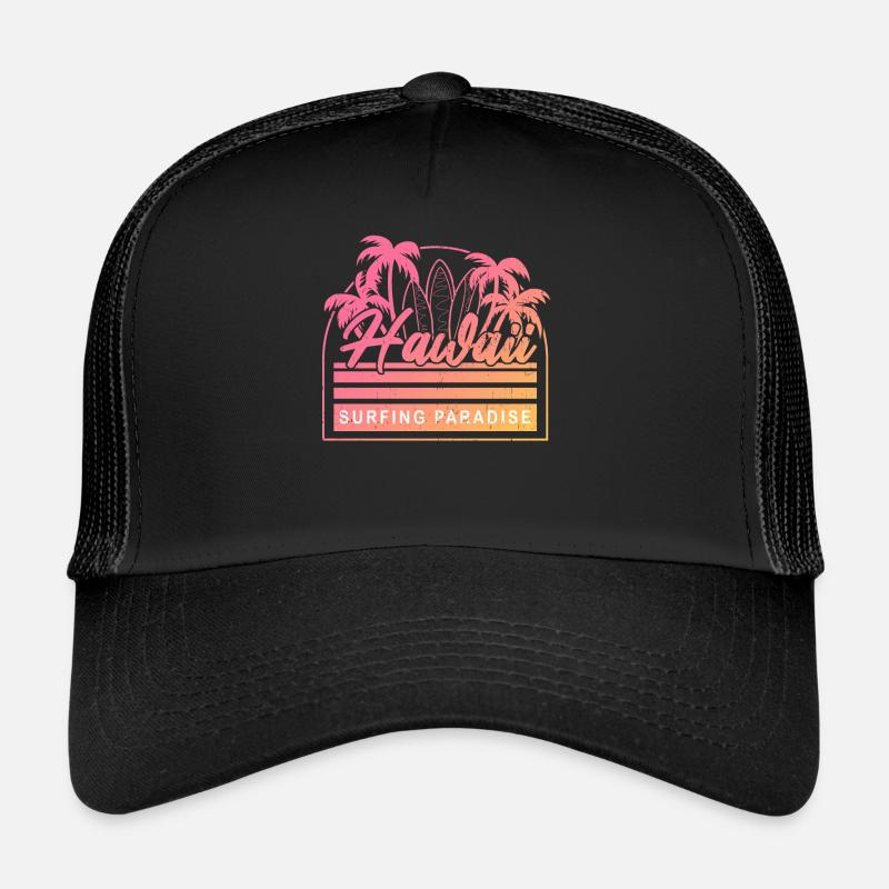 Hawaii Surfing Paradise - Trucker Cap - Schwarz/Schwarz