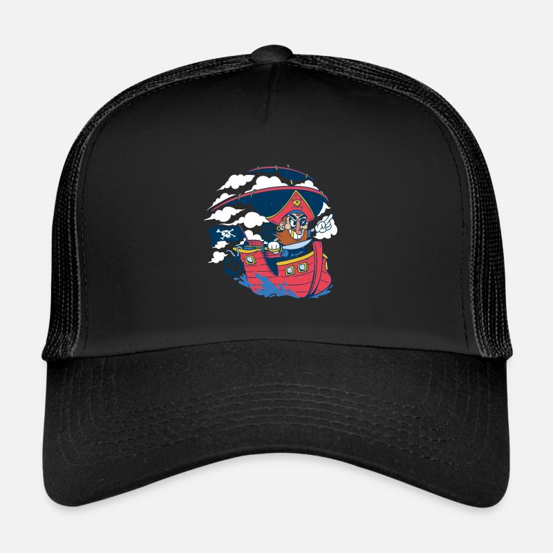 Pirat Kinder Junge Geschenk Geburtstag - Trucker Cap - Schwarz/Schwarz
