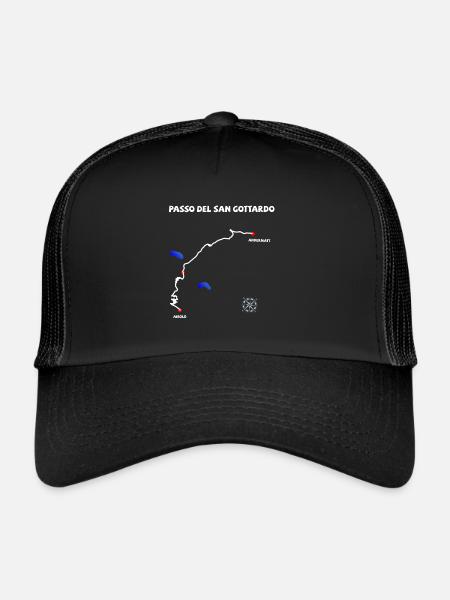 Gotthard Pass Passo del San Gottardo Serpentine - Trucker Cap - black/black - Front