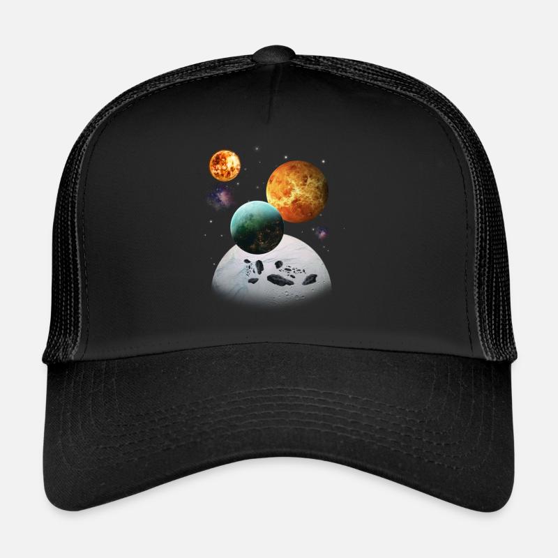 espace - Casquette trucker  - noir/noir