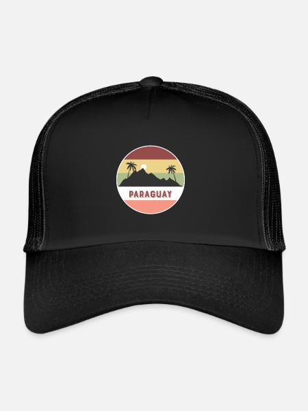 Paraguay Retro Pays et pays - Casquette trucker  - noir/noir - Devant