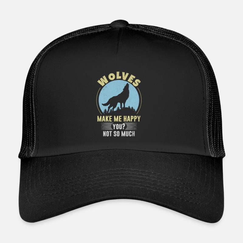 Wolf Wolfpack Rudel Anführer - Trucker Cap - Schwarz/Schwarz