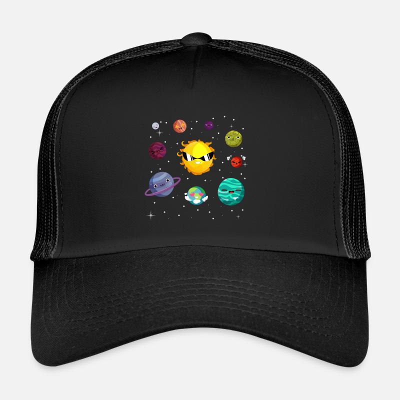 Funny planets of the solar system - Trucker Cap - black/black