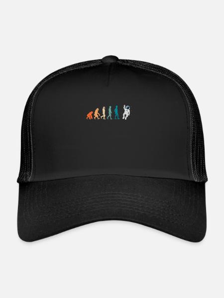 Astronaut Evolution Espace Espace Cadeau - Casquette trucker  - noir/noir - Devant