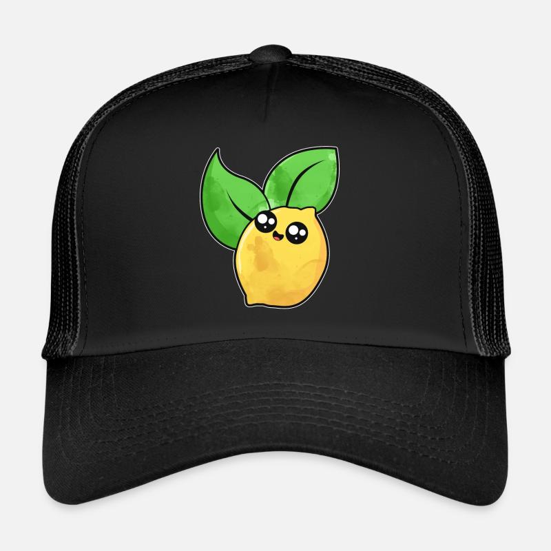 Niedliche Zitrone Gesicht - Trucker Cap - Schwarz/Schwarz