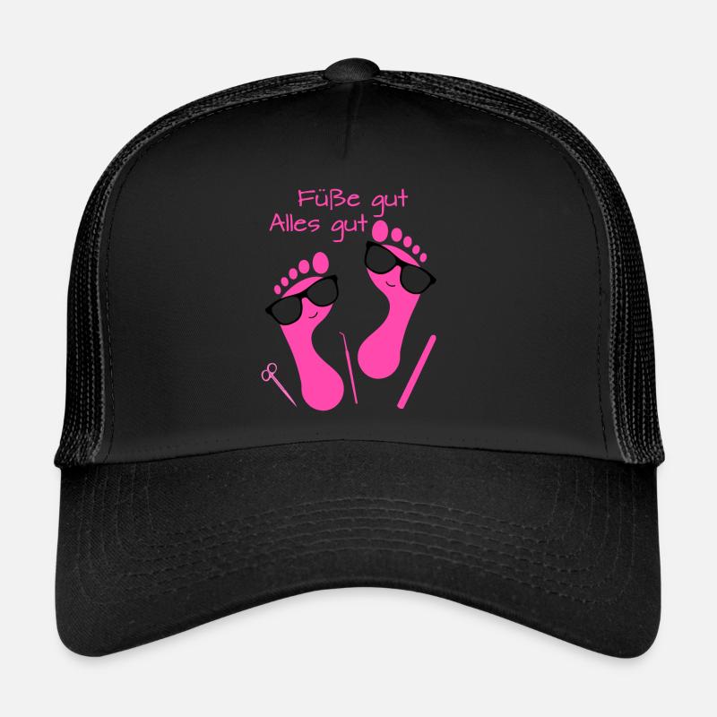 Fußpflege Pediküre Podologe Nagelstudio Geschenk - Trucker Cap - Schwarz/Schwarz