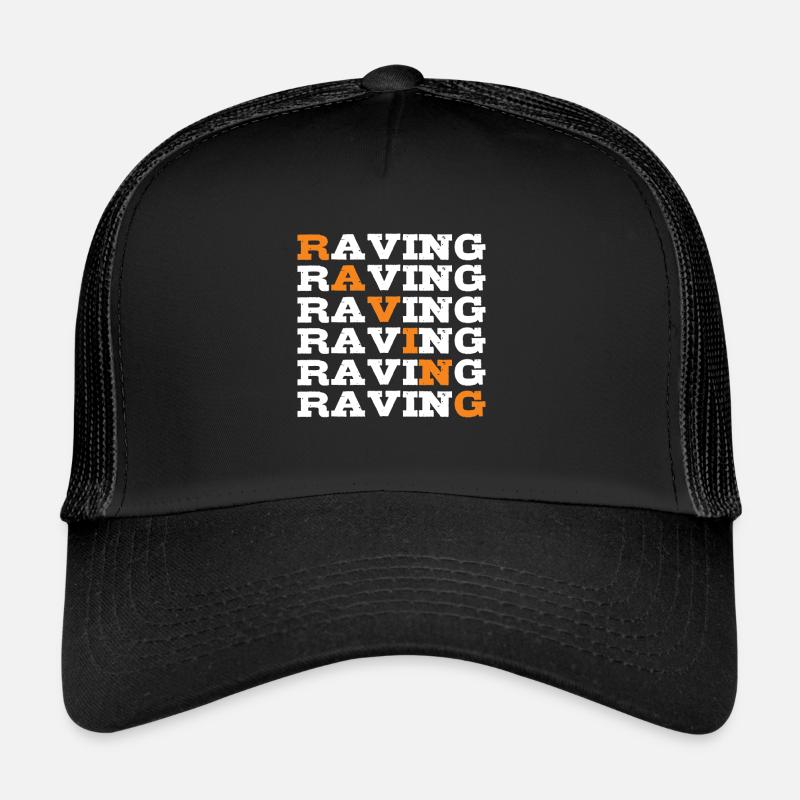 Raving rave raver - Trucker Cap - black/black