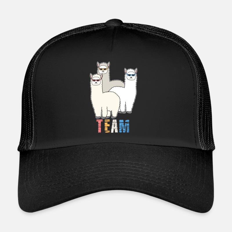 Alpaca Llama Team Crew - Trucker Cap - black/black