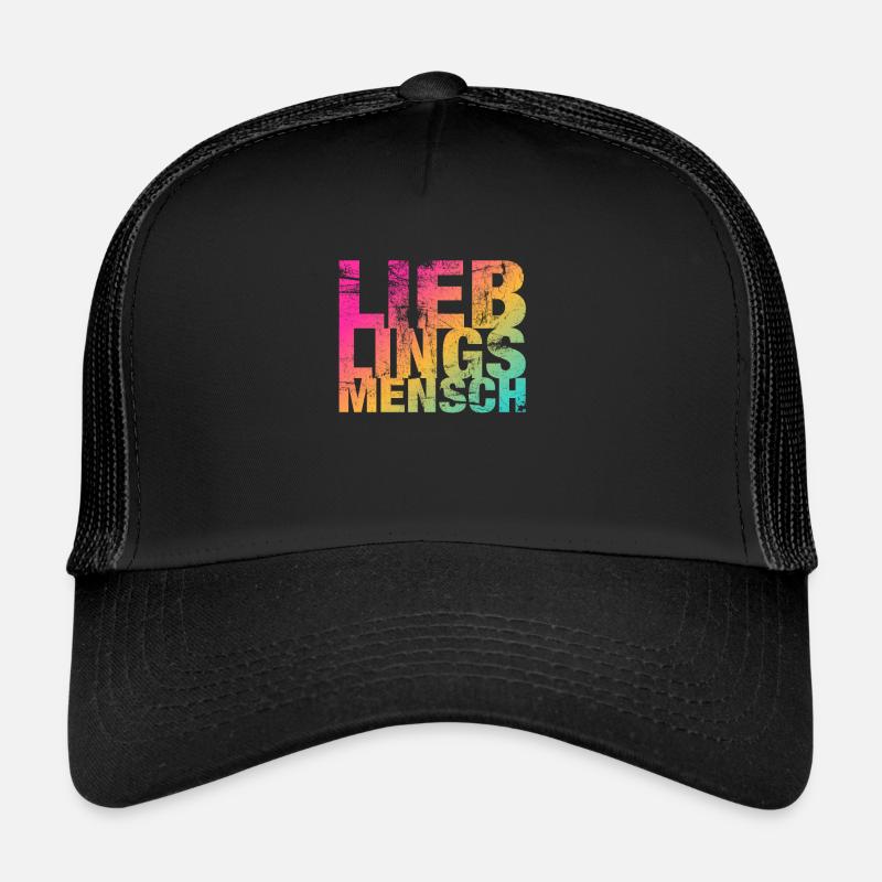 Lieblingsmensch Geschenkidee Geburtstag Geschenk - Trucker Cap - Schwarz/Schwarz