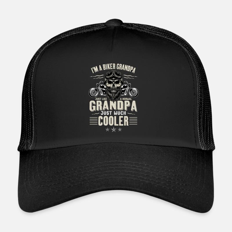 Biker Opa wie normaler Opa nur cooler - Trucker Cap - Schwarz/Schwarz